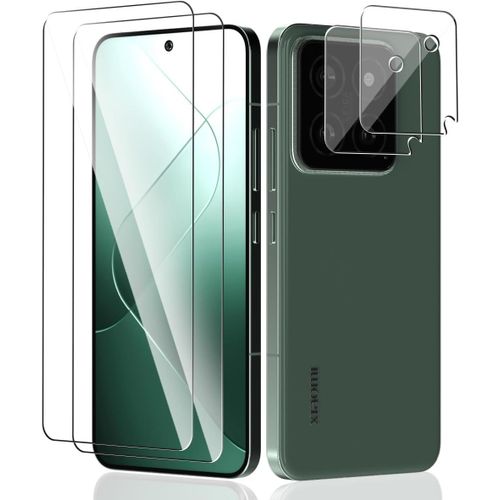 2+2 Pièces Verre Trempé Pour Xiaomi 14 Protection Écran + Xiaomi 14 Caméra Verre Trempé, Avec Cadre D'installation, 9h Dureté Hd Protecteur D'écran Pour Xiaomi 14