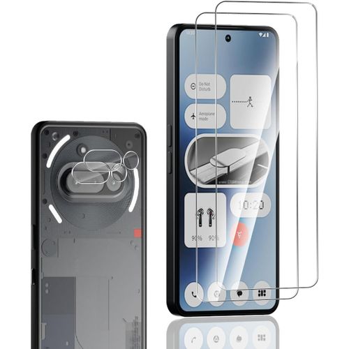 Verre Trempé Pour Nothing Phone (3a) Protection D`Écran Et Caméra Arrière Protecteur 2+2 Pièces, Dureté 9h, Anti - Rayures, Hd Transparent, Protection Écran Pour Nothing Phone (3a)