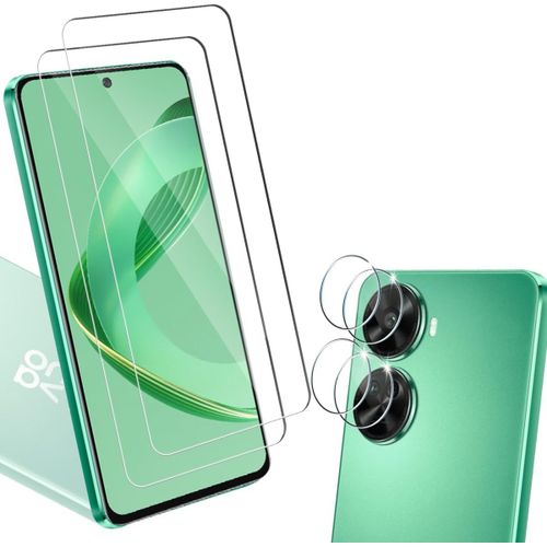 Pack 2 Verres Trempés + 2 Protections Lentille Pour Huawei Nova 11 Se ¿ Verre 9h Hd, Anti-Traces, Anti-Bulles, Haute Sensibilité Tactile