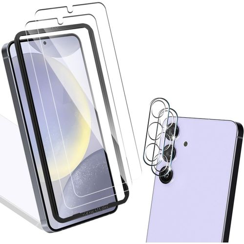 Cauc-Verre Trempé Pour Samsung Galaxy S24 Plus [2 Pièces] + Caméra Arrière Protecteur [2 Pièces],9h Dureté/Sans Bulles/Anti Rayures,Film Protection Écran Pour Samsung Galaxy S24 Plus