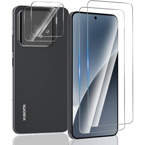 Verre Trempé Pour Xiaomi 15 Protection Écran [2 Pièces] Et Xiaomi 15 Caméra Arrière Protecteur [2 Pièces], 9h Dureté/Sans Bulles/Anti Rayures, Film Protection Écran Pour Xiaomi 15