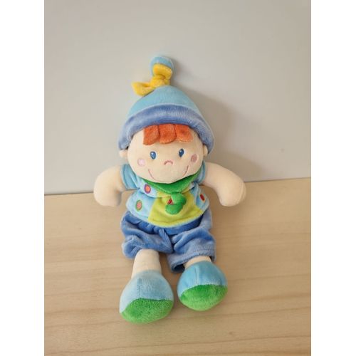 Doudou Lutin Garçon Bleu Clown Mots D'enfants