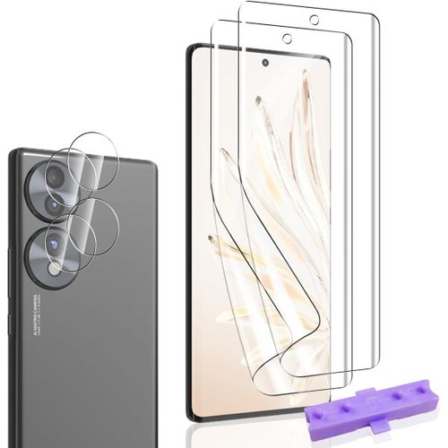 Protection Écran Pour Honor 70 Et Verre Trempé Caméra Protecteur [2+2 Pièces], Sans Bulles Hd Transparent Doux Tpu Film Protection Pour Honor 70 Protection Écran