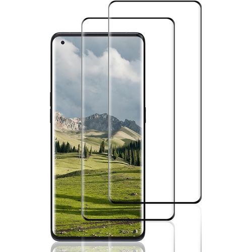 CAUC-Verre Trempé pour Oppo Find X5 Pro,2 Pièces Ecran En Verre [3D Incurvé Couverture Complète][Haute Sensibilité] [Sans Bulless] Protection Vitre