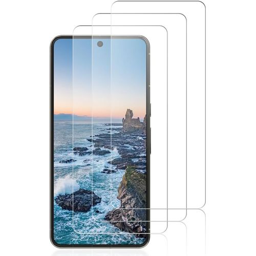 Verre Trempé Pour Google Pixel 8,3 Pièces Verre De Protection [3d Incurvé Couverture Complète][Haute Sensibilité] [Sans Bulless] Film Trempér