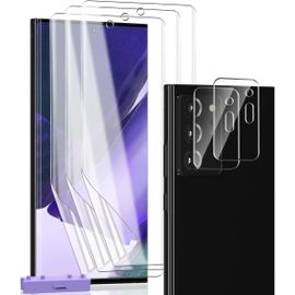 Protection Compatible With Samsung Galaxy Note 20 Ultra, Galaxy Note 20 Ultra Screen Protector Film Flexible Tpu 3 Pieces And Galaxy Note 20 Ultra Tempered Glass Lens 2 Pieces Hd