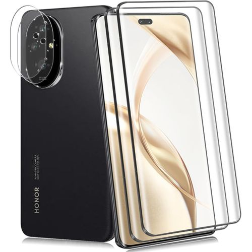 Kal-2+2 Pièces Verre Trempé Protection D'écran Et Caméra Arrière Protecteur Pour Honor 200 5g. Anti-Rayures Film 9h Dureté Vitre Protecteurs, Hd Clair Protège Écran