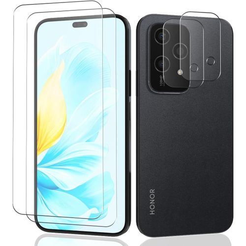 2+2 Pièces Verre Trempé Pour Honor 200 Lite 5g Protection Écran + Honor 200 Lite 5g Caméra Arrière Protecteur, 9h Dureté Hd Anti Rayures Protecteur D'écran Pour Honor 200 Lite 5g