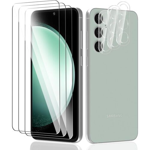3+3 Pi¿¿ces Verre Tremp¿¿ pour Samsung Galaxy S23 FE - Protection ¿¿cran et Cam¿¿ra, 9H Duret¿¿ HD Anti Rayures Protecteur D'¿¿cran