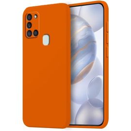 Kal-Coque Pour Samsung Galaxy A21s Protection Étui, (6.5"" Inches) Liquide Tpu Silicone Case Anti Rayures Ultra Mince Souple Cover En Silicone Orange