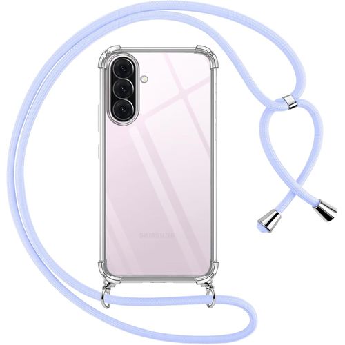 KAL-Coque Pour Samsung Galaxy A56 Avec Cordon, Transparente Silicone Housse Avec Réglable De Collier Anti-Chute Etui Pour Samsung Galaxy A56 6.7"", Ètuis À Bandoulière, Violet