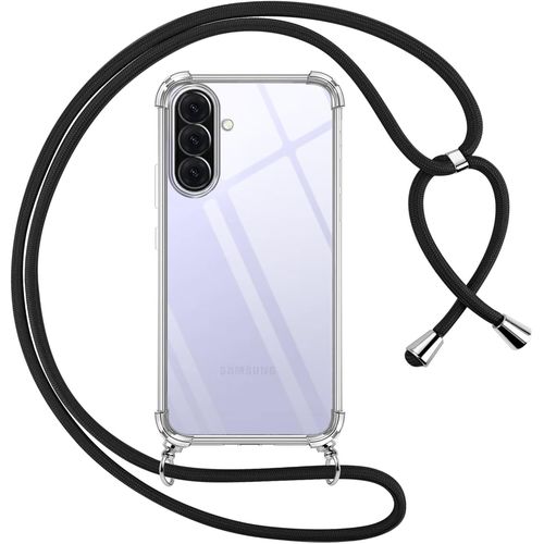 Coque Pour Samsung Galaxy A36 Avec Cordon, Transparente Silicone Housse Avec Réglable De Collier Anti-Chute Etui Pour Samsung Galaxy A36, Ètuis À Bandoulière 6.64"", Noir
