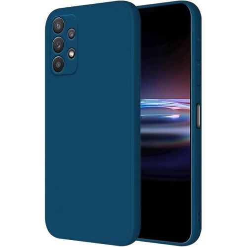 Coque Pour Samsung Galaxy A13 4g Protection Étui, (6.6"" Inches) Liquide Tpu Silicone Case Anti Rayures Ultra Mince Souple Cover En Silicone Bleu Saphir