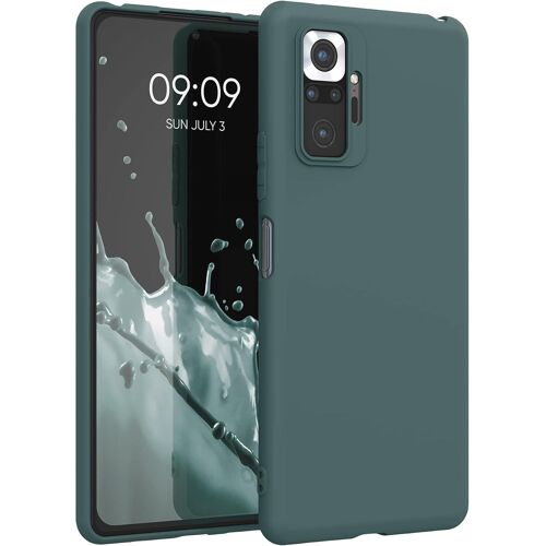 Housse Compatible avec Xiaomi Redmi Note 10 Pro Coque - Housse de téléphone Protection Souple en Silicone - Bleu Vert