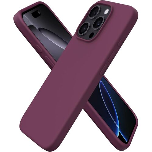 KALANKA-Coque pour iPhone 16 Pro, Housse en Silicone Liquide Compatible avec iPhone 16 Pro 6,3 Pouces, Étui Fine Slim, Case Souple Protection Complète, Cover Antichoc (Bordeaux)