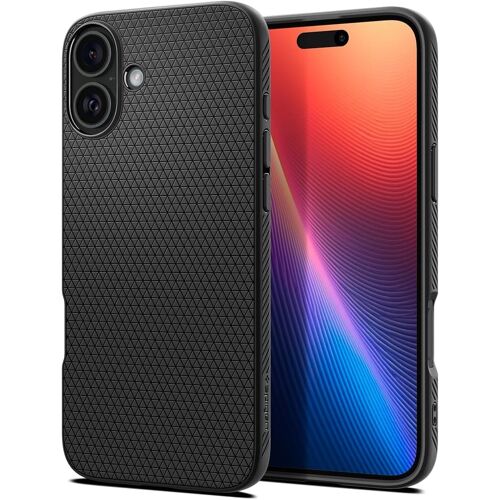 JGD-Coque pour iPhone 16 Plus, Liquid Air, [Surface Antidérapante] 6,7 Pouces - Noir Mat