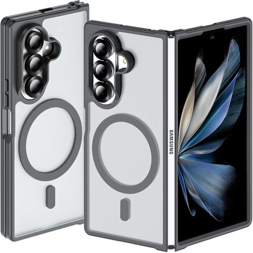 Coque Magnétique Pour Samsung Z Fold 7 2025,Compatible Avec Magsafe,Anti-Empreinte Digitale Translucide Mat Taille Slim Case Pour Samsung Galaxy Z Fold 7, Gris
