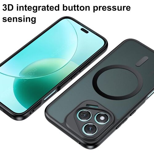 Tianyi-Coque Magnétique Pour Honor 400 Lite 5g Compatible Avec Magsafe, Etui Translucide Mat Arrière Housse Fine Antichoc (Noir)