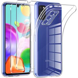 Coque Pour Samsung Galaxy A41,Avec 2 Pièces Verre Trempé,Transparence Souple Tpu Étui Protection Pour Samsung A41,Bumper Housse Prévention Des Chutes,Anti- Rayures,Ultra Mince