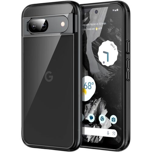 JGD-Coque pour Google Pixel 8a 6,1 Pouces 2024, Anti-Jaunissement Étui de Protection pour Téléphone Antichoc, Housse Anti-Rayures Dos PC Dur (Noir)