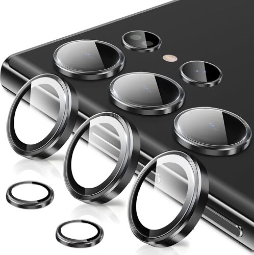 Caméra Arrière Protection pour Samsung Galaxy S23 Ultra Verre Trempé,Protecteur Objectif Lentille,9H Dureté HD Définition Anti-Rayures Ultra Résistant D'objectif Lens Camera Protector,Noir