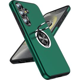 Sjzg-Coque Pour Samsung Galaxy S24 Avec Anneau Telephone, Antichoc Housse De Protection, Militaire Renforcée Pc Et Souple Tpu Silicone Etui Pour Samsung Galaxy S 24 - Vert