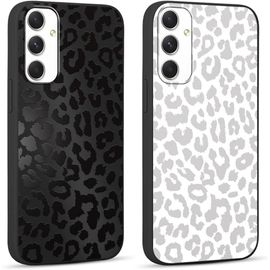 TRAHOO-2 pièces Coque pour Samsung Galaxy A34 5G 6,5"" Motif de Lmprimé Léopard Étui, Noir Aesthetic Design Housse de Téléphone TPU Silicone Souple Antichoc Bumper Protection Cover pour Samsung A34 5G