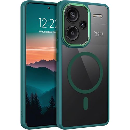 Coque Xiaomi Redmi Note 13 Pro Plus 5g Magnétique Etui Avec Protection Antichoc De Grade Militaire,Dos Mat Translucide Anti Rayures Doux Pour La Peau Housse Redmi Note 13 Pro+ 5g 6.67""-Vert