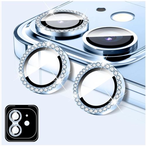 Protecteur D'appareil Photo Pour Iphone 13/Iphone 13 Mini, Protecteur D'objectif D'appareil Photo En Verre Trempé Diamant, Anneaux Métalliques À Alignement Automatique Individuels