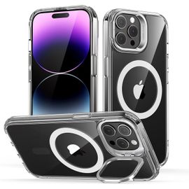 Sjzg-Coque Compatible Avec Magsafe, Protection Militaire, Support Anneau Pour Caméra Intégré, Classic Coque Béquille Pour Iphone 14 Pro Max Case, Transparent