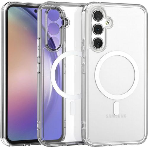 Sjzg-Coque Pour Samsung Galaxy A54 5g Compatible Avec Magsafe, Magnétique Housse Pour Samsung Galaxy A54 5g Étui Protection D'objectif Anti Rayures Antichoc Case, Transparente