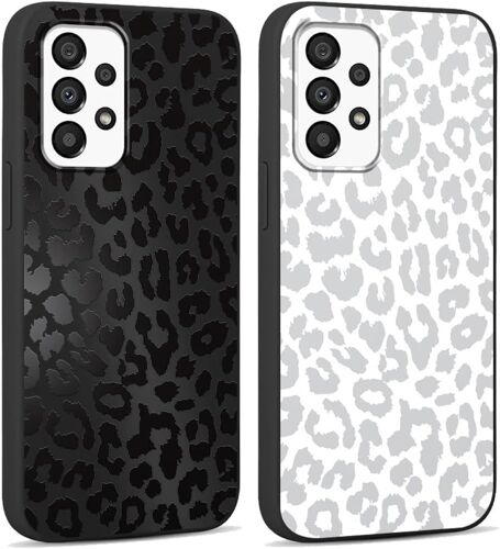 TRAHOO-2 pièces Coque pour Samsung Galaxy A23 5G 6,6"" Motif de Lmprimé Léopard Étui, Noir Aesthetic Design Housse de Téléphone TPU Silicone Souple Antichoc Bumper Protection Case pour Samsung A23 5G