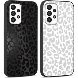 TRAHOO-2 pièces Coque pour Samsung Galaxy A23 5G 6,6"" Motif de Lmprimé Léopard Étui, Noir Aesthetic Design Housse de Téléphone TPU Silicone Souple Antichoc Bumper Protection Case pour Samsung A23 5G