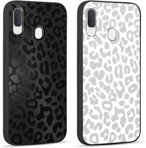 SJZG-2 Pièces Coque Pour Samsung Galaxy A20E 5,8"" Motif De Lmprimé Léopard Étui, Noir Aesthetic Design Housse De Téléphone Tpu Silicone Souple Antichoc Bumper Protection Case Cover Pour Samsung A20E