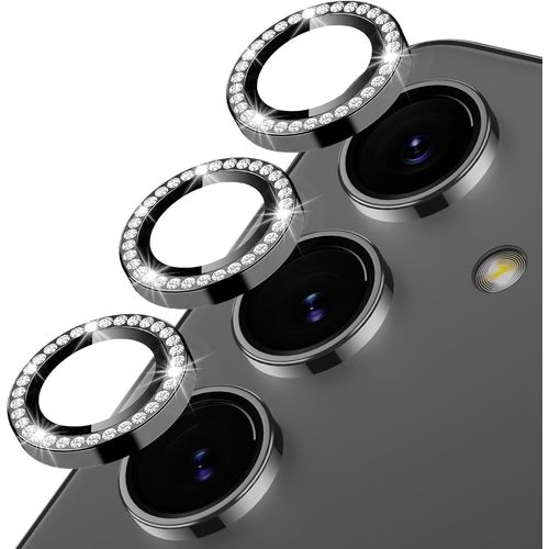 Caméra Arrière Protection Pour Samsung Galaxy S24+/S24 Plus 5g Verre Trempé,Protecteur Objectif Lentille,9h Dureté Hd Définition Anti-Rayures Résistant Pailleté Lens Camera Protector,Noir
