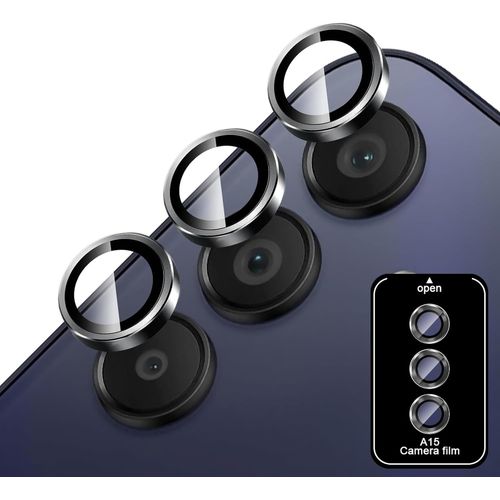 Caméra Arrière Protecteur Pour Samsung Galaxy A15 5g, Dureté 9h Protection Objectif Caméra, [Anti Rayures] Ultra Résistant Film Verre Trempé-Noir