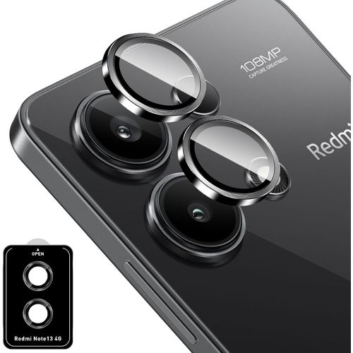 Caméra Arrière Protecteur Pour Xiaomi Redmi Note 13 4g,Dureté 9h Protection Objectif Caméra,[Anti Rayures] Ultra Résistant Film Verre Trempé-Noir