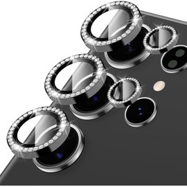 Caméra Arrière Protection Pour Samsung Galaxy S23 Ultra Verre Trempé,Protecteur Objectif Lentille,9h Dureté Hd Définition Anti-Rayures Ultra Résistant Pailleté Lens Camera Protector,Noir