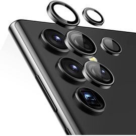 Protection De Lentille Pour Caméra Arrière Pour Samsung Galaxy S23 Ultra (2023), Protection Individuelle Verre Trempé Ultra Fin Anti Rayures, Lot De 1, Noir