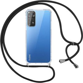 Trahoo-Collier Cordon Coque Pour Xiaomi Redmi Note 11/Note 11s 6.43"",Avec Cordon Réglable Lanyard Housse Transparente Silicone Anti-Chute Etui Compatible Avec Redmi Note 11,Ètuis À Bandoulière,Noir