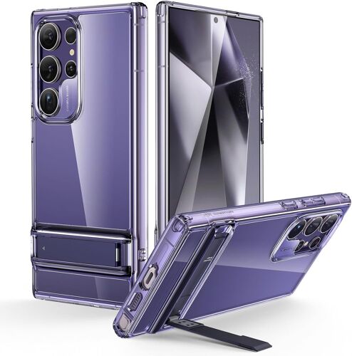 ELVORIX-Coque pour Samsung Galaxy S24 Ultra, Béquille S24 avec 3 Modes de Support, Protection Militaire Anti Chutes, Fine Anti Chocs avec Béquille Brevetée, Coque S24 avec Support, Série Boost, Viole
