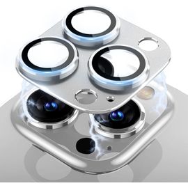 CAUC-pour iPhone 15 Pro/iPhone 15 Pro Max Caméra Arrière Protecteur, Verre Trempé Alliage D'aluminium Protection Objectif Arrière, Camera Protecteur pour iPhone 15 Pro/15 Pro Max, Titane Blanc