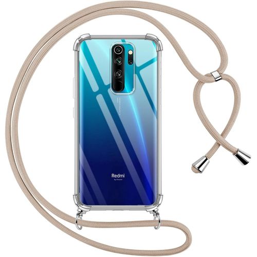 Kal-Coque Pour Xiaomi Redmi Note 8 Pro Avec Cordon, Transparente Silicone Housse Avec Réglable De Collier Anti-Chute Etui Pour Redmi Note 8 Pro, Ètuis À Bandoulière 6.53"", Kaki