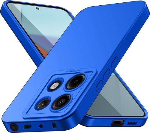 KALANKA-Coque pour Xiaomi Redmi Note 13 Pro 5G (Pas pour 4G), Housse Etui de Protection Silicone Souple,Cover Antichoc avec Protege de Camera,Compatible avec TPU (Bleu, Note 13 Pro 5G)