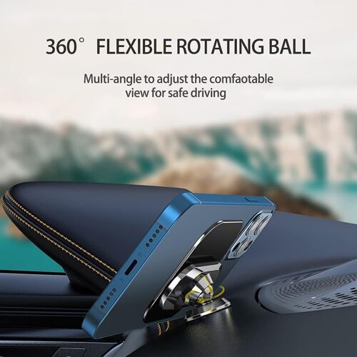 Support Téléphone Voiture Magnétique, Porte Téléphone Voiture Aimanté Rotation 360° Attache Smartphone Aimants Forts Compatible avec iPhone/Samsung Galaxy(2 pièces) Boîte Cadeau Noire