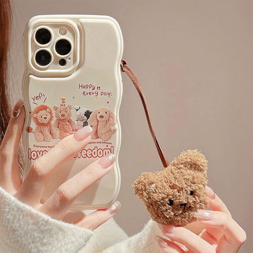 Compatible avec Coque iPhone 11 Pro Couverture avec Glitter Perle Bracelet Chain Strap,Case Bijoux de Telephone Cute Ours Motif Design Paillettes Pearl Femme Housse pour iPhone 11 Pro.[U637]