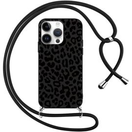 Coque Pour Apple Iphone 11 Pro Avec Cordon De Collier,Aesthetic Léopard Motif Étui Housse Réglable Lanyard Corde,Souple Silicone Antichoc Protection Case Pour Iphone 11 Pro 5,8"",Noir Chaîne.[U2973]