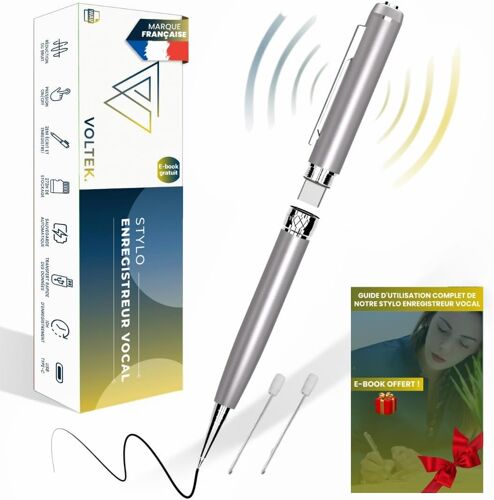 Stylo enregistreur Vocal 2025 Audio-64Go-USB 3.0 Type C-Capturez la Voix avec Le dictaphones Vocal. Micro enregistreur Mini pour Réunions Conférences Journaliste-Guide Gratuit Inclus.[V327]