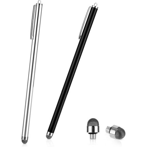 Lot De 2 Stylets Universels Pour Écrans Tactiles Avec 2 Embouts De Rechange, Haute Sensibilité, Stylet Capacitif Universel Pour Téléphones Portables Et Tablettes