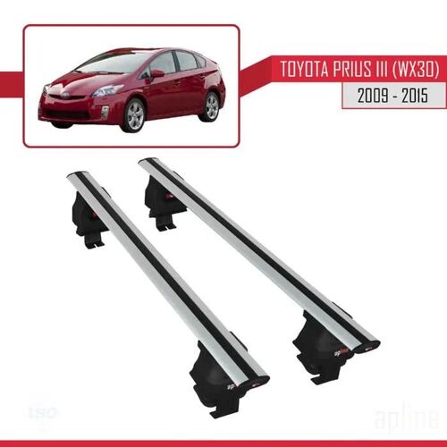 Barres De Toit - Ace-4 - Compatible Toyota Prius Iii (2009-2015) - Aluminium - Gris - Charge < 300 Kg